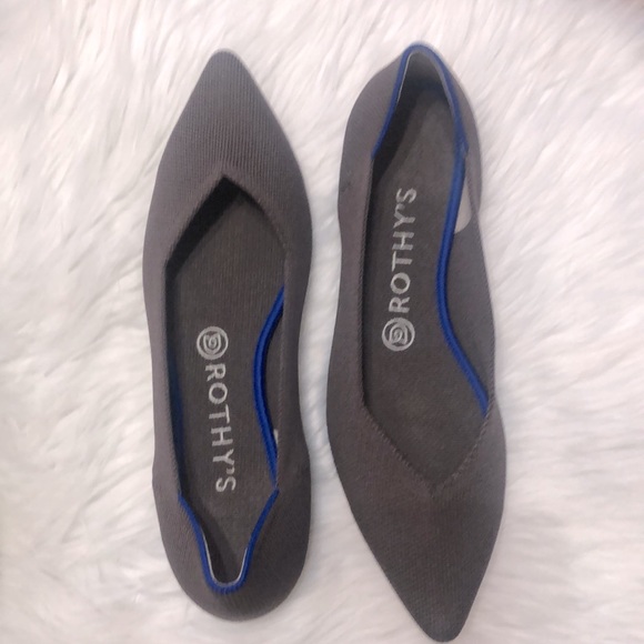 Rothy’s The Point slip on flat shoes. Women’s size 8.5. Colors-Mink with purple. - Picture 3 of 7